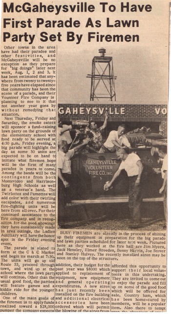 Article from 1st Parade of McGaheysville